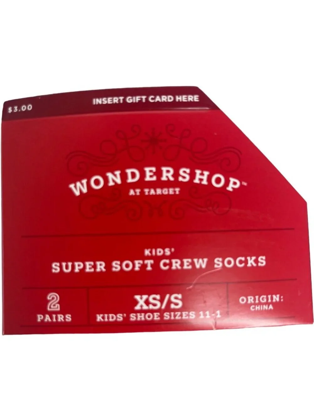 Wondershop Kids Super Soft Crew Christmas Dog Socks 2 Pk Size XS/S